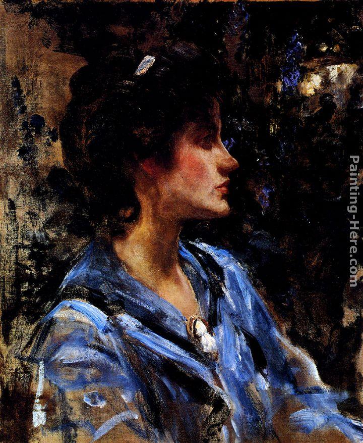 James Jebusa Shannon Young Woman In Blue -- Miss H. Strom